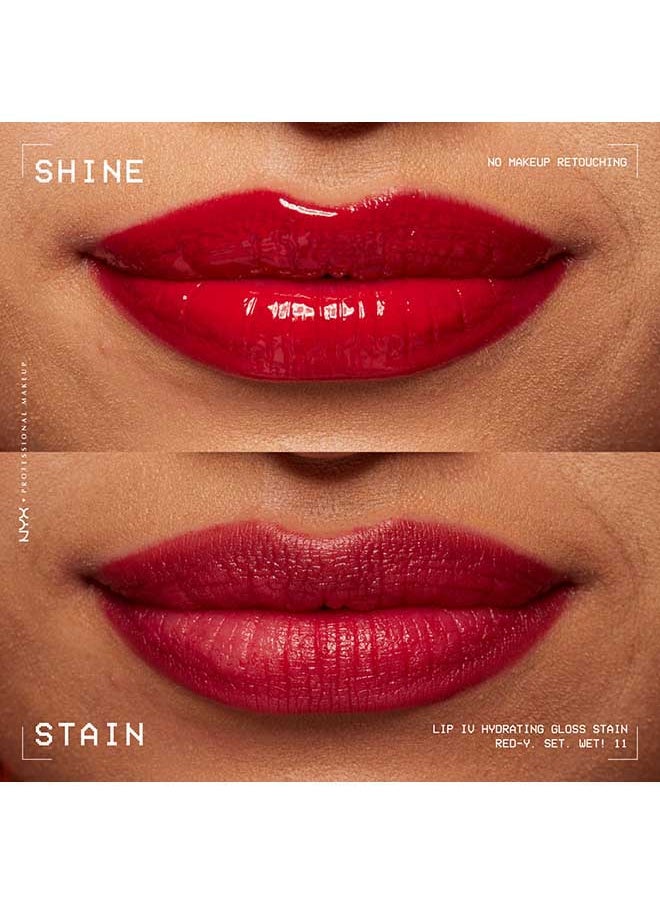 NYX PROFESSIONAL MAKEUP - Lip Iv Hydrating Gloss Stain Lip Gloss Up To 12Hr Hydration High Pigment Wet Shine Finish Red-Y.Set.Wet - Image 1