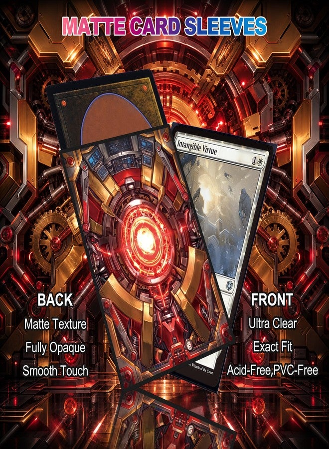UAONO MTG Card Sleeves 100 Count Standard Size Ultra Clear Front & Matte Finish Back Tear Resistant Clear Card Sleeves Matte Art Sleeve for MTG(Forge) - Image 2