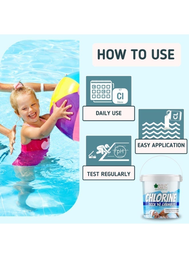 بليس اوف ايرث حبيبات الكلور لحمامات السباحة تقضي على البكتيريا وتمنع نمو الطحالب – 5 كجم - Image 2