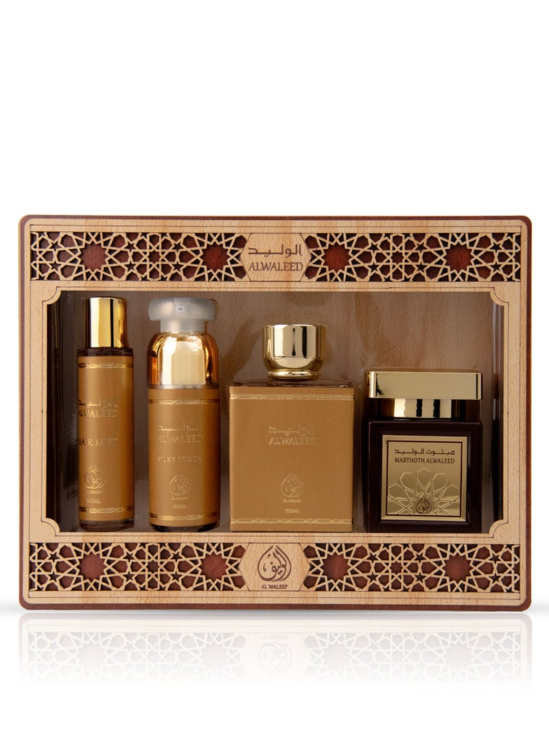 الوليف - طقم عطر الوليد الذهبي 4 قطع - Image 1