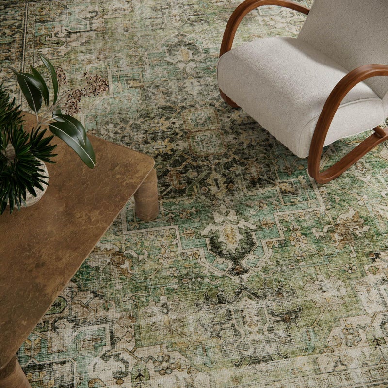 palohom 5x7 Area Rugs for Living Room: Washable Bedroom Rug Boho Vintage Rugs Stain Resistant Non Slip Low Pile Soft Lightweight Carpet for Kitchen Dining Room Farmhouse Nursery Kids Room - Image 4