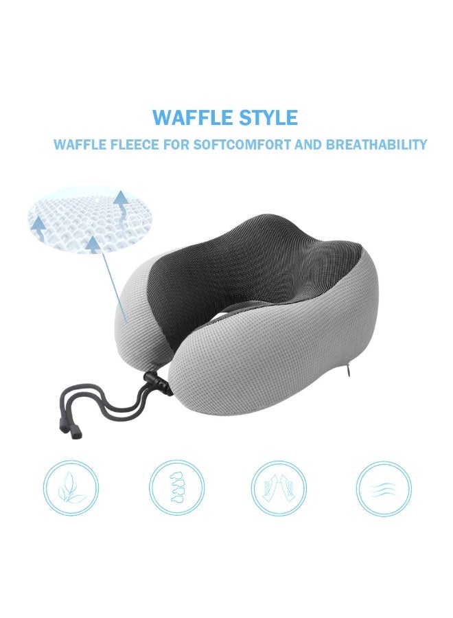 Bukela JZS Travel Pillow Memory Foam Neck Pillow with 360° Head Support Comfortable Trave Pillow with Storage Bag Lightweight Traveling Pillow for Sleeping,for Car,Train,Bus and Planes Gray - Image 3