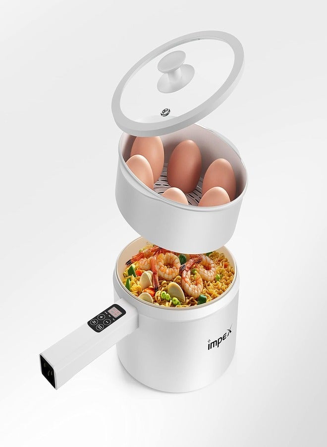 إمبكس IMPEX مقلاة كهربائية متعددة الوظائف سعة 1.8 لتر، خفيفة الوزن وسهلة الحمل، لون أبيض - Image 1