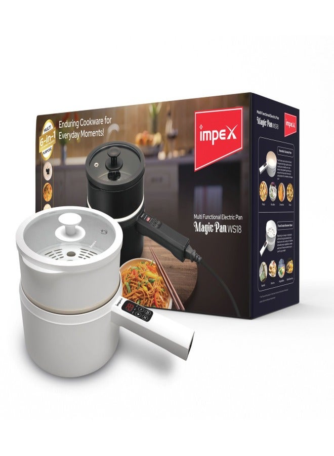 إمبكس IMPEX مقلاة كهربائية متعددة الوظائف سعة 1.8 لتر، خفيفة الوزن وسهلة الحمل، لون أبيض - Image 4