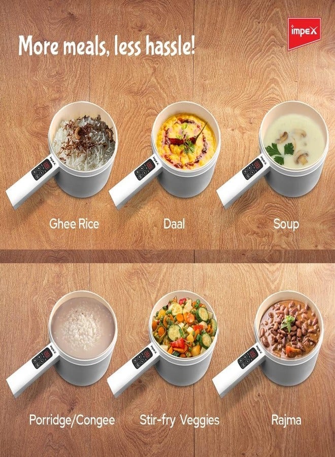 إمبكس IMPEX مقلاة كهربائية متعددة الوظائف سعة 1.8 لتر، خفيفة الوزن وسهلة الحمل، لون أبيض - Image 5