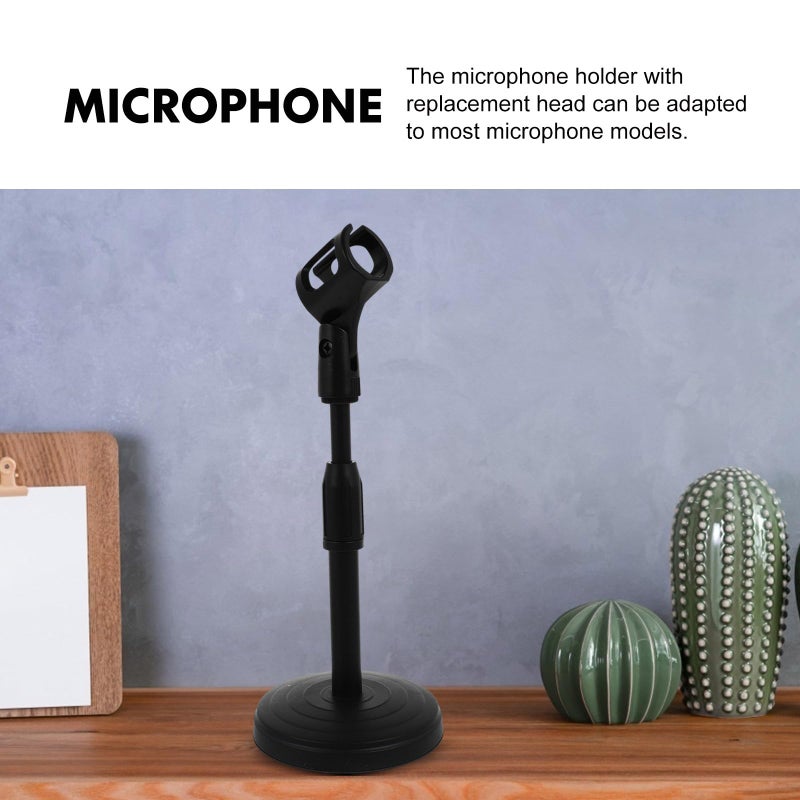 Adjustable Desktop Microphone Stand with Clamp Black for Conference Recording - Image 4