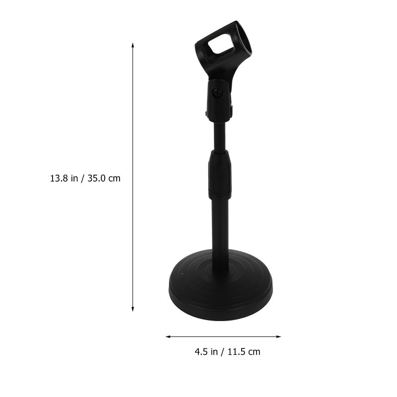 Adjustable Desktop Microphone Stand with Clamp Black for Conference Recording - Image 3