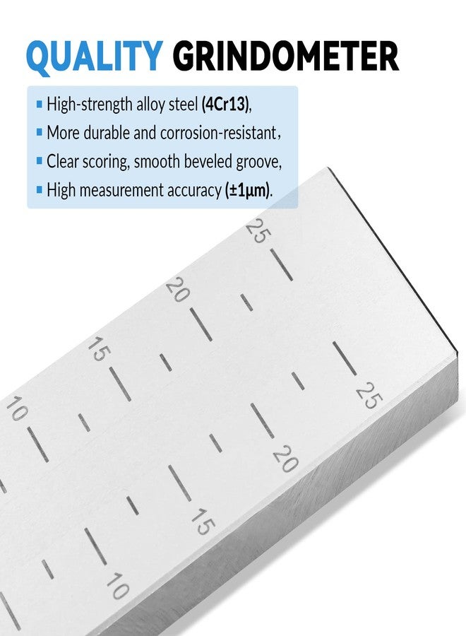 BAOSHISHAN 0-25um Grindometer Stainless Steel Fineness Gauge ISO Standard Single Groove with 2 Scrapers, Storage Case, 25μm/50μm/100μm/150μm Available (25μm) - Image 2
