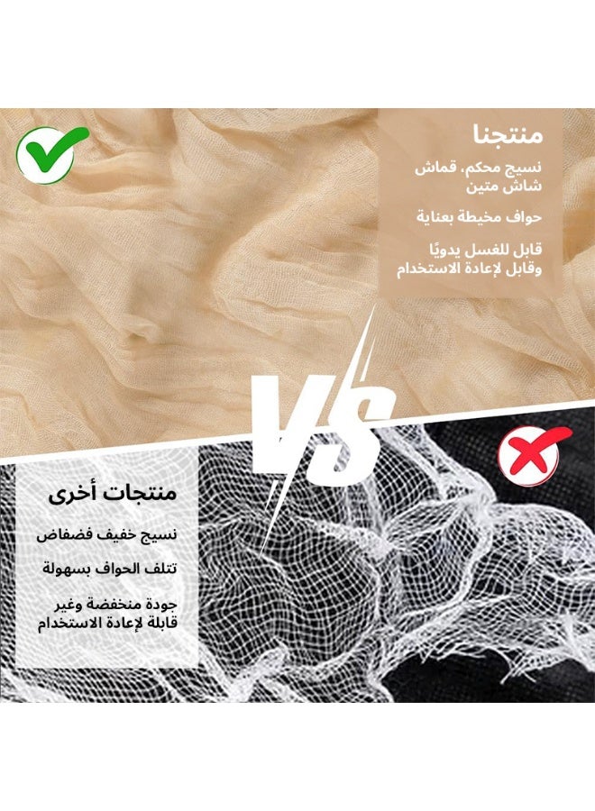 Champagne Translucent Table Runner, 90 x 400 cm Long Boho Gauze Cloth Table Runner for Decorating Dining Table, Creating a Warm and Cozy Atmosphere - Image 4