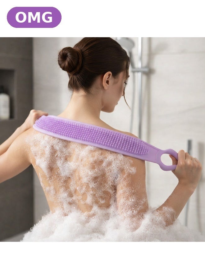 OMG Silicone Body Scrubber with Handles, Exfoliating Back Bath Brush, Non-Slip Shower Massage Pad for Deep Cleansing, Soft Silicone Bath Scrubber for Men & Women, 1 Piece - Image 1