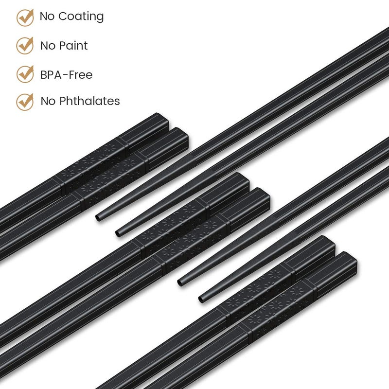 GLAMFIELDS 10 Pairs Fiberglass Chopsticks, Reusable Japanese Chinese Chop Sticks Dishwasher Safe, Non-Slip, 9 1/2 inches - Image 3