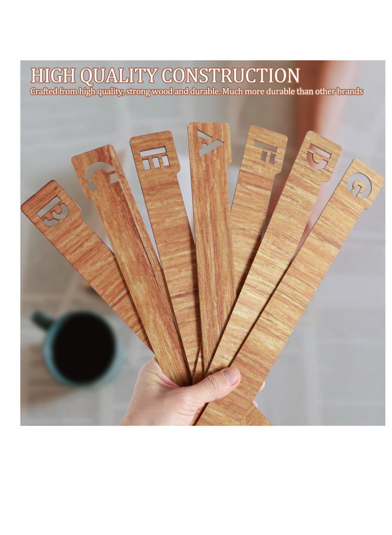 Excefore Vinyl Record Dividers, 26 Pcs Wooden Record Dividers, Alphabetical A-Z Record Storage Dividers, 2 Sided Horizontal and Vertical Record Separator, Alphabetical Organizer for Album CD, Book Shelf - Image 3