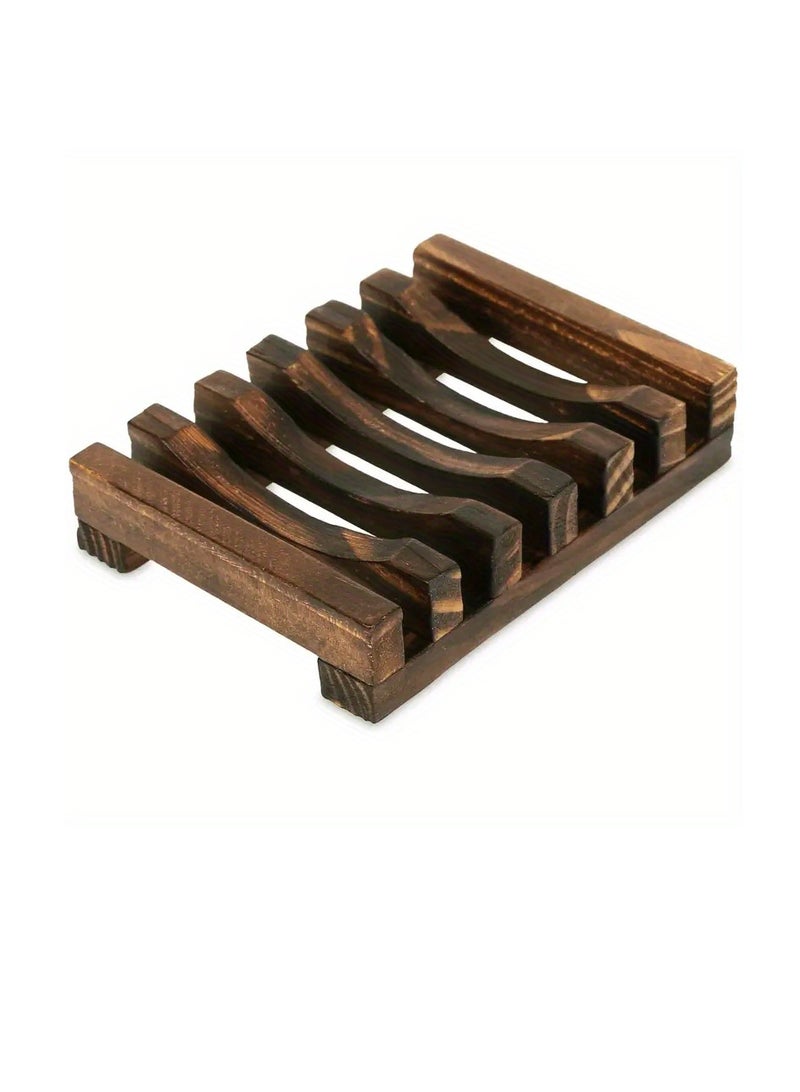 1pc Self Draining Soap Dish Holder/Tray, 1pcs Natural Wooden Soap Saver, Soap Box for Shower, Bathroom, Extend the Life of Soap, Keep Soap Bars Dry and Clean, Easy to Clean  - Image 1