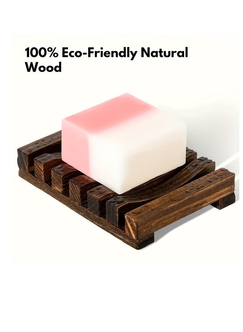 1pc Self Draining Soap Dish Holder/Tray, 1pcs Natural Wooden Soap Saver, Soap Box for Shower, Bathroom, Extend the Life of Soap, Keep Soap Bars Dry and Clean, Easy to Clean  - Image 4