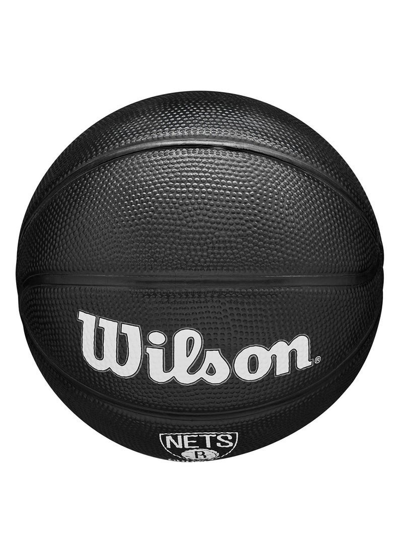 Wilson كرة السلة المصغرة تكريم فريق NBA - بروكلين نتس - الحجم 3 (كرة مصغرة) - سوداء - Image 5