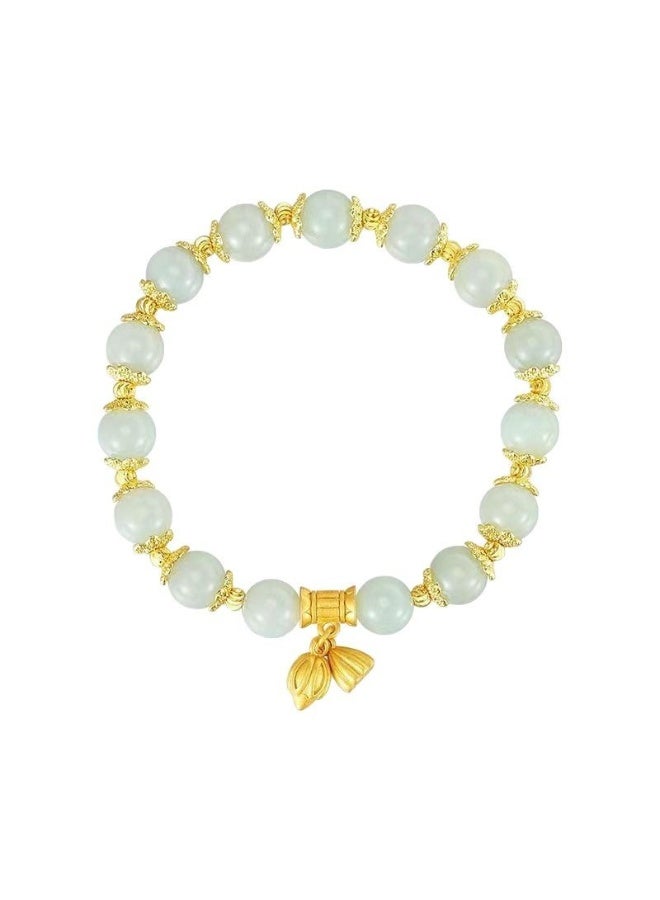 Lotus Flower Bracelet for Women | Elegant & Minimalist Design | Elastic Cord Friendship Bracelet | Perfect Gift for Girlfriends & Best Friends | Ins Style High-End Jewelry  - Image 4
