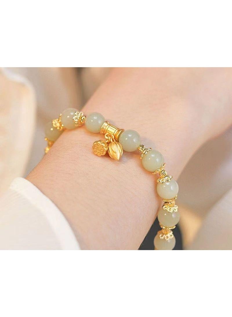 Lotus Flower Bracelet for Women | Elegant & Minimalist Design | Elastic Cord Friendship Bracelet | Perfect Gift for Girlfriends & Best Friends | Ins Style High-End Jewelry  - Image 5