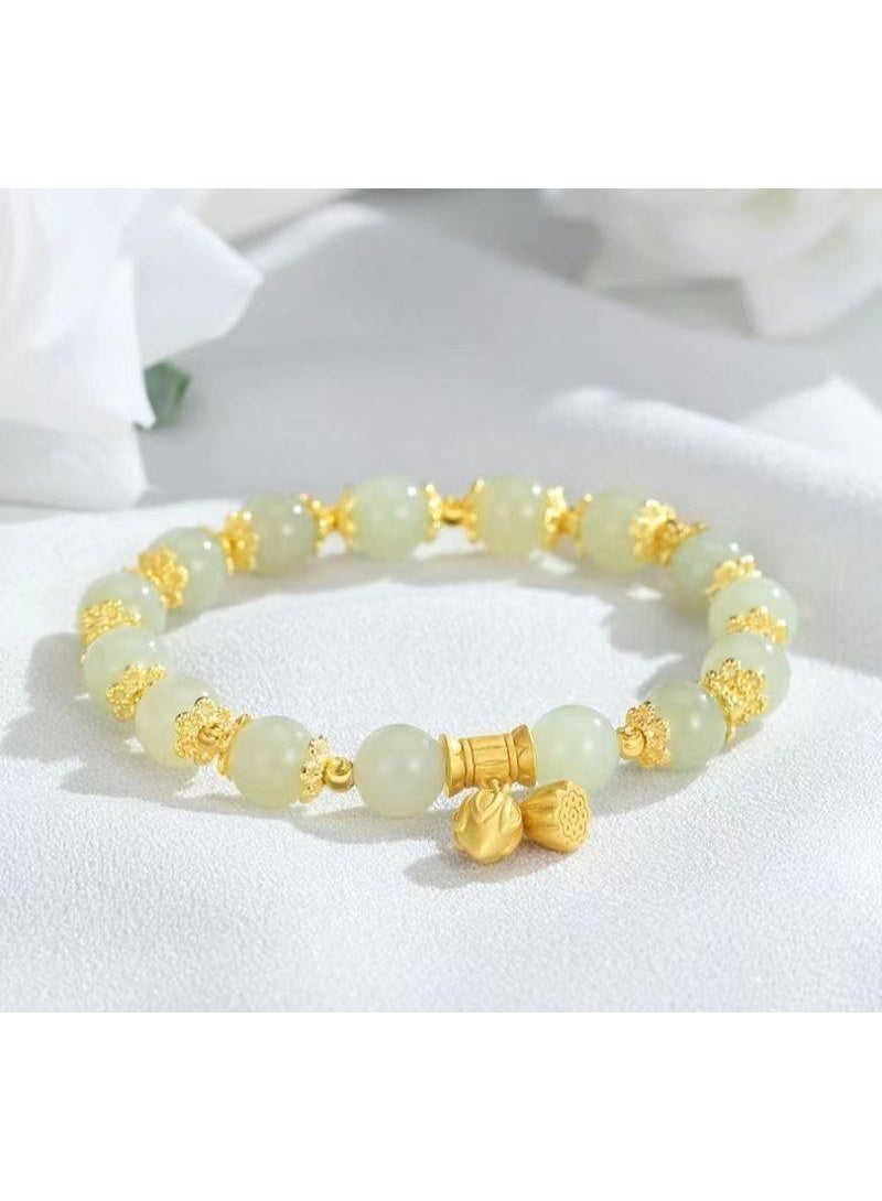 Lotus Flower Bracelet for Women | Elegant & Minimalist Design | Elastic Cord Friendship Bracelet | Perfect Gift for Girlfriends & Best Friends | Ins Style High-End Jewelry  - Image 2