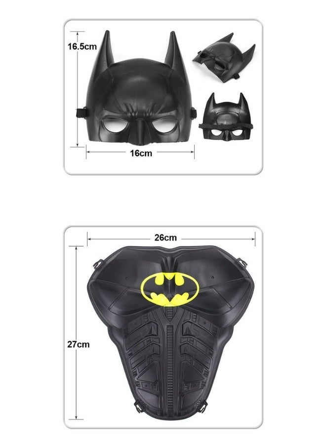 Kidzilla Kids Batman-Inspired Costume Set – Black Hero Suit With Cape, Mask & Utility-Style Accessories L - Image 2