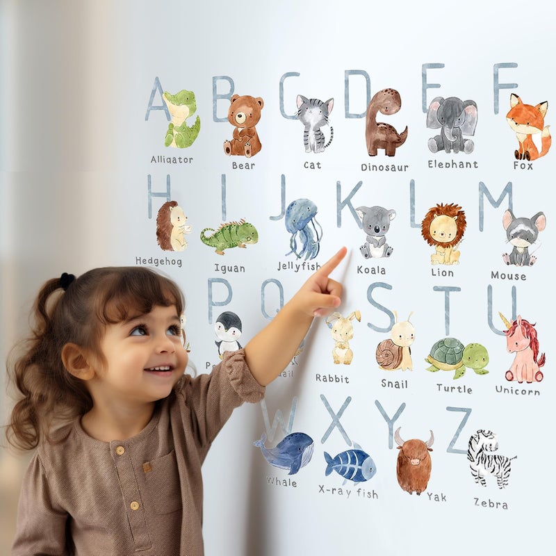 Shine Inside ABC Alphabet Wall Decals for Kids â€“ Animal Letters Educational Wall Stickers for Nursery, Playroom, or Classroom â€“ Fun ABC Wall Art for Toddlers and Childrenâ€™s Room Decor - Image 2