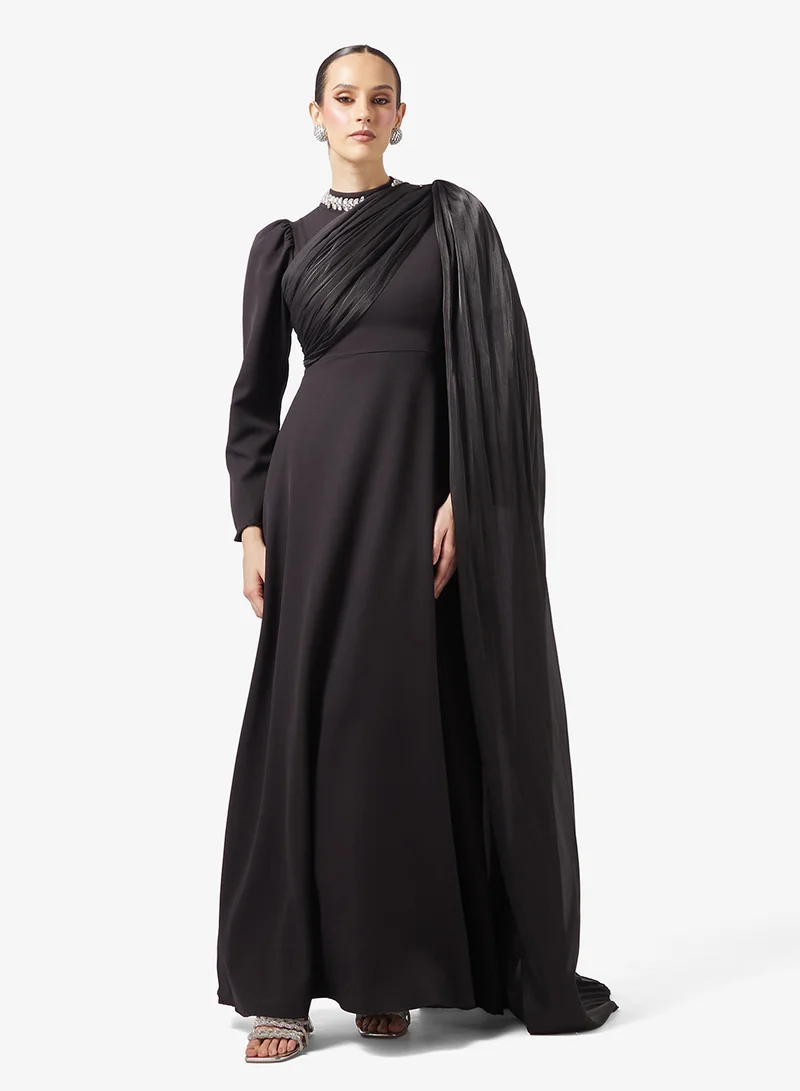 خزانة A-line Dress With Shoulder Drape