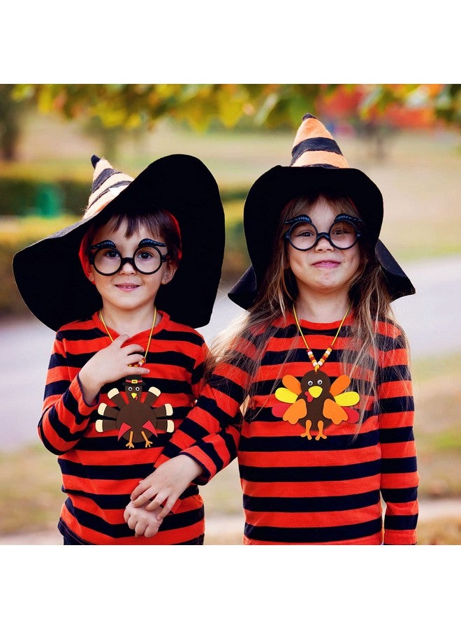 MTLEE 12 Sets Thanksgiving Turkey Craft Kits, Foam Turkey Necklace Craft Kit, DIY Turkey Necklace Thanksgiving Crafts for Kids Halloween Thanksgiving Party Favors Holiday Activities, 4 Styles - Image 5