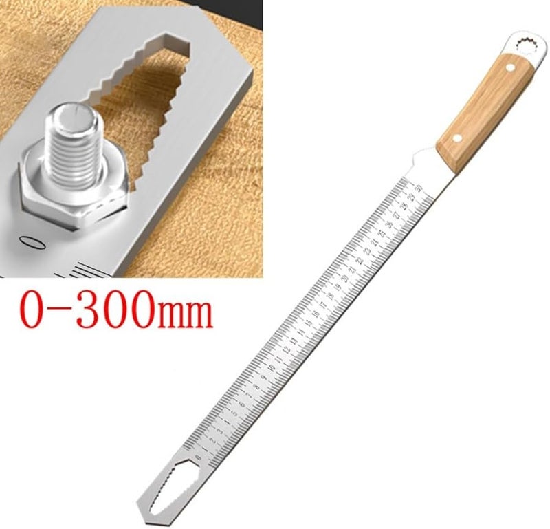 300mm Steel Measuring Ruler 12 20 Inch Hardened Manganese Dual Scale Straightedge Tool with Non Slip Handle for Workshop Repair and Woodworking - Image 4