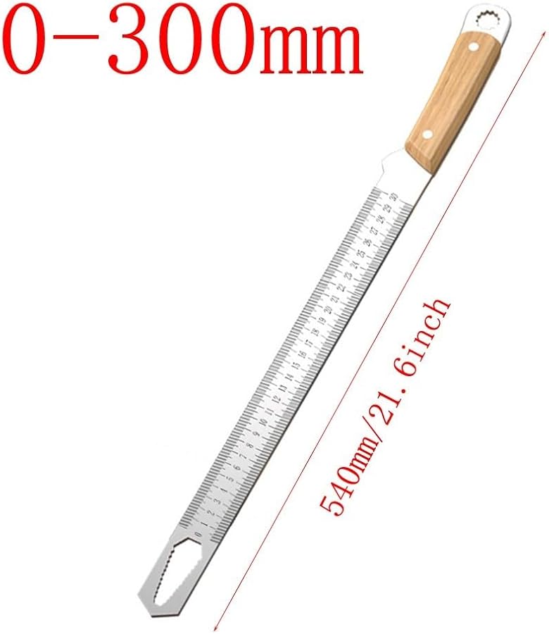 300mm Steel Measuring Ruler 12 20 Inch Hardened Manganese Dual Scale Straightedge Tool with Non Slip Handle for Workshop Repair and Woodworking - Image 3