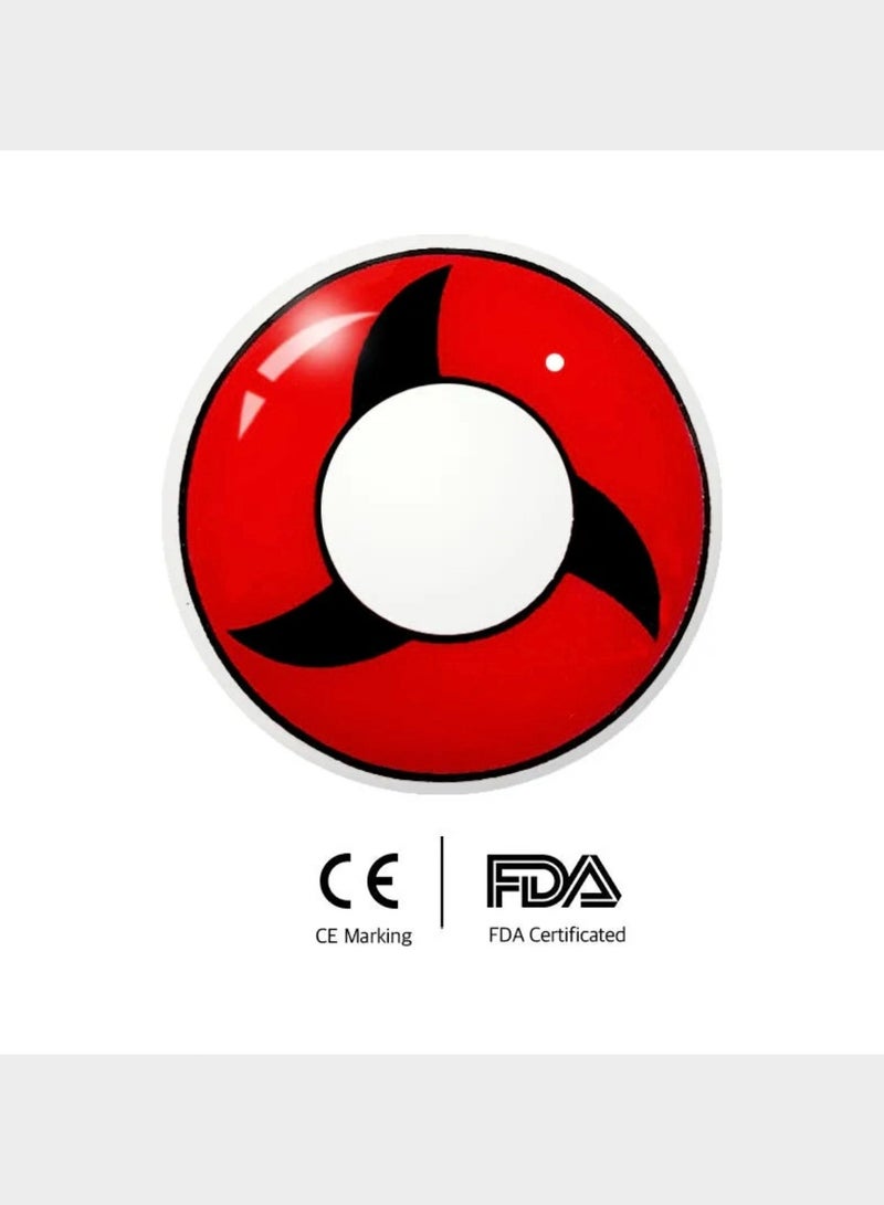 Unibling Itachi Uchiha's Mangekyo Sharingan Naruto Yearly Colored Contact Lenses, Unisex Cosmetic Contact Lenses, Enlargement Collection, Cosplay, With Case - Image 3