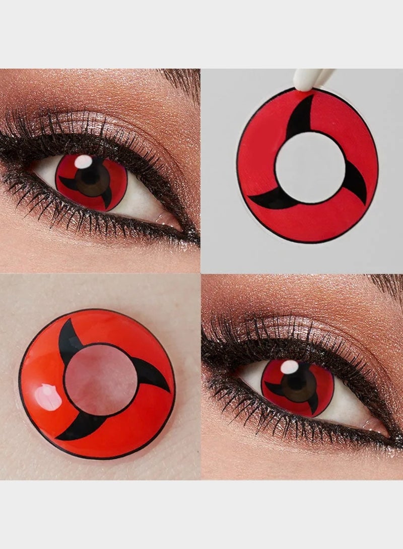 Unibling Itachi Uchiha's Mangekyo Sharingan Naruto Yearly Colored Contact Lenses, Unisex Cosmetic Contact Lenses, Enlargement Collection, Cosplay, With Case - Image 5