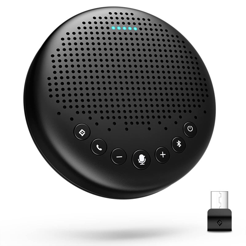 eMeet EMEET Conference Speaker and Microphone Luna 360° Voice Pickup w/Noise Reduction/Mute/Indicator USB Bluetooth Speakerphone w/Dongle for 8 People Daisy Chain for 16 Compatible with Leading Software  - Image 1