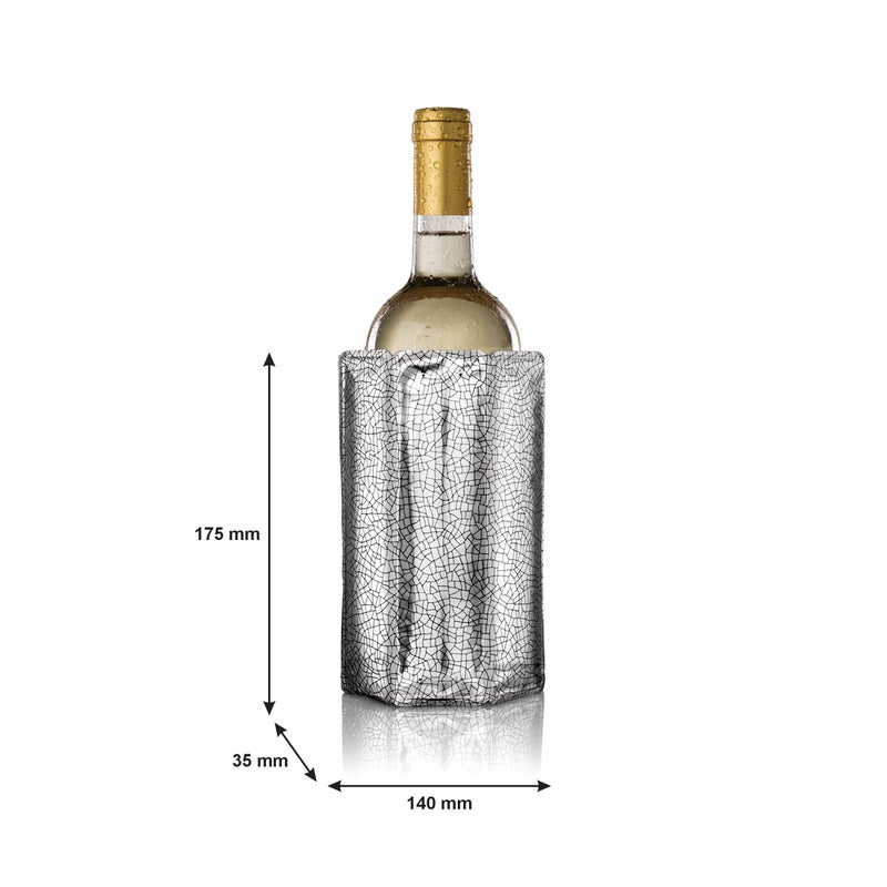 Vacu Vin Wine Cooler Sleeve â€“ Silver â€“ Flexible Wine Bottle Chiller â€“ Reusable Ice Sleeve â€“ Metallic Wine Accessory â€“ Fits 750ml Bottles â€“ Fast, Elegant Cooling for Any Occasion - Image 3
