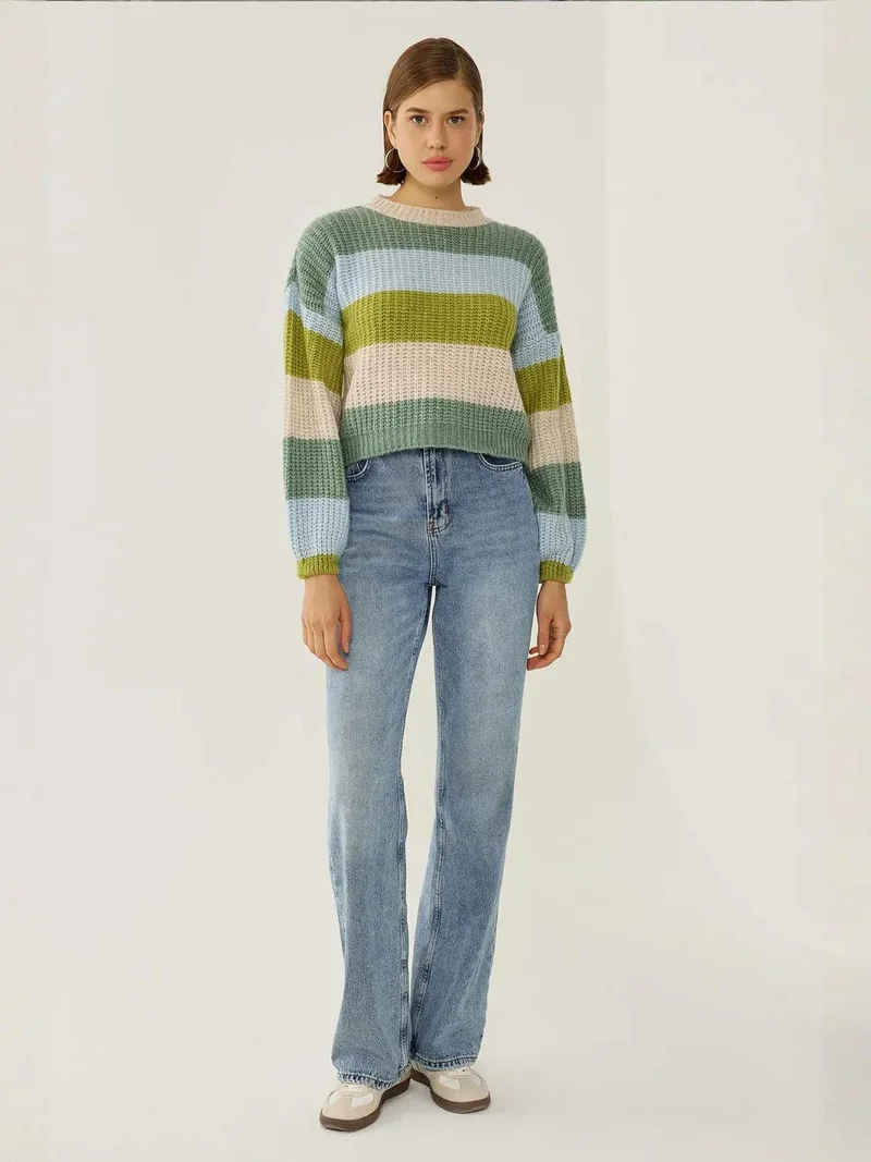 HICCUP Relaxed Fit Striped Sweater
