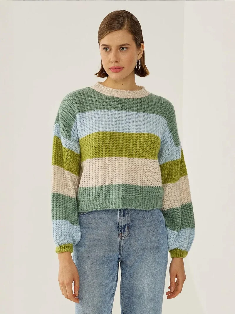 HICCUP Relaxed Fit Striped Sweater