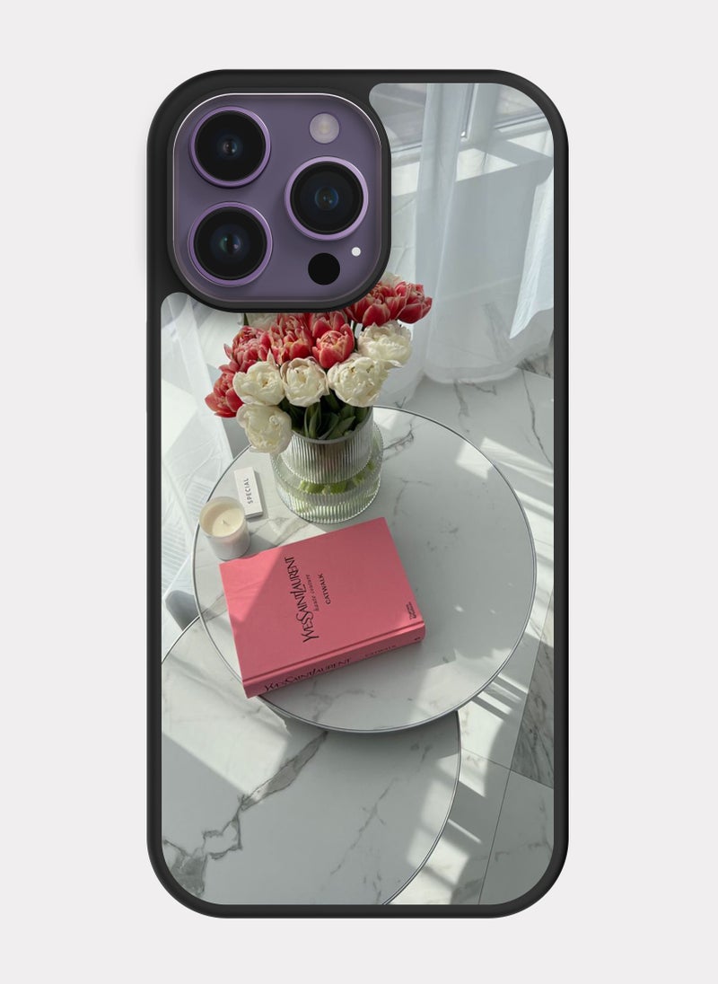 بكسلات كفر ايفون 14 برو ماكس إيف سان لوران وردي - Image 1