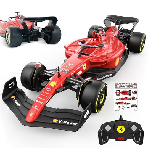 BEZGAR 118 Ferrari F1 75 Remote Control Car 24GHz RC Race Car with Authentic Livery DIY Body Stickers Officially Licensed F1 for Kids Enthusiasts Ferrari RC - Image 1