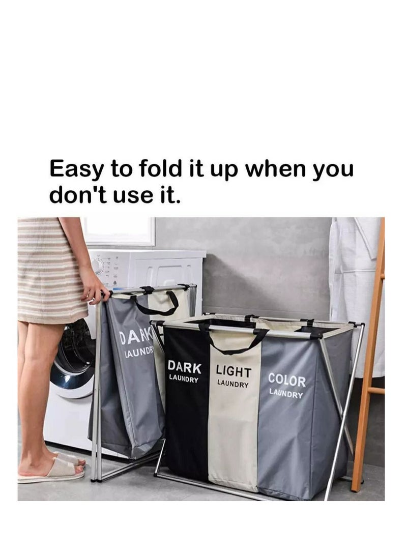عام باسكت غسيل 3 خانه قابل للطي 70 × 68 × 35 - Image 2