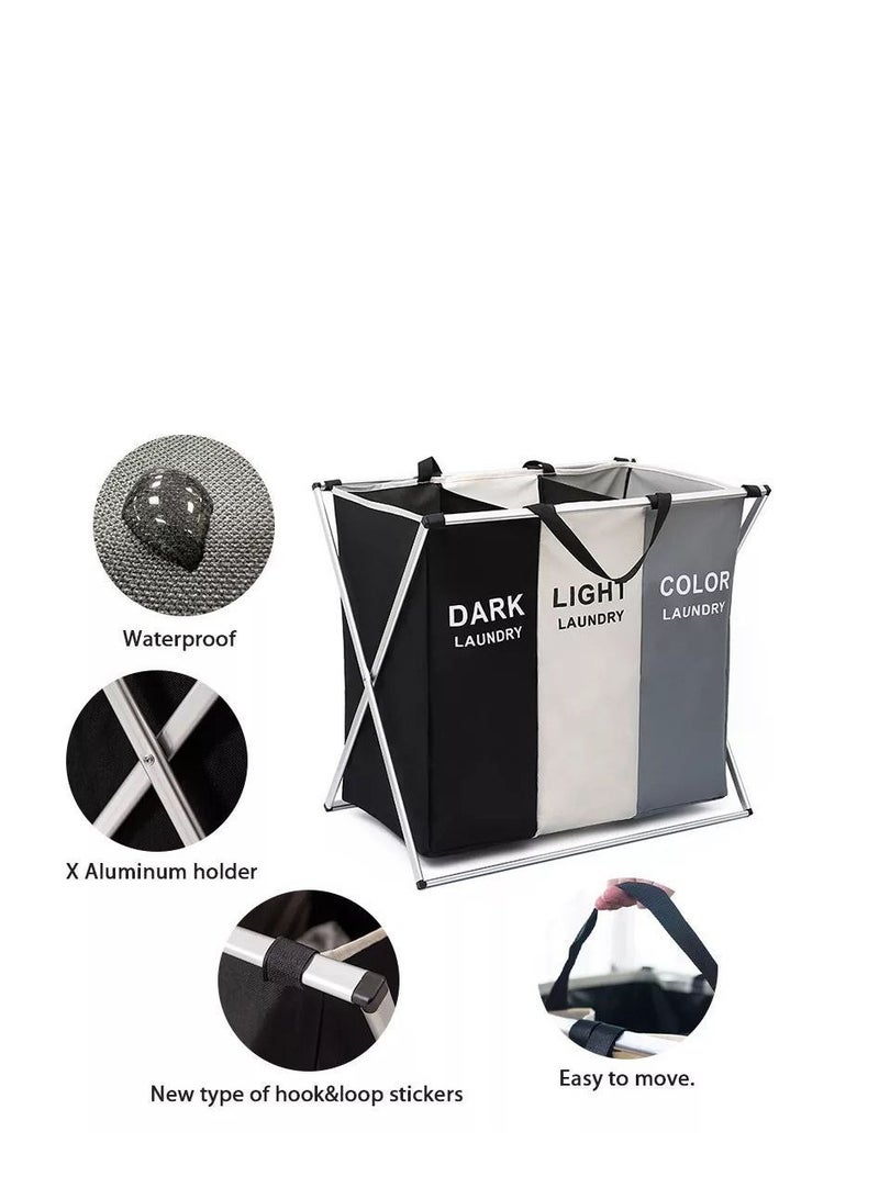 عام باسكت غسيل 3 خانه قابل للطي 70 × 68 × 35 - Image 3