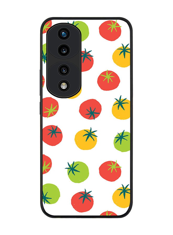 Stylizedd حافظة سوداء متينة لهاتف Honor 70 Pro - حافظة مرنة من المطاط مع حواف مضادة للسقوط - مختلف الطماطم - Image 1