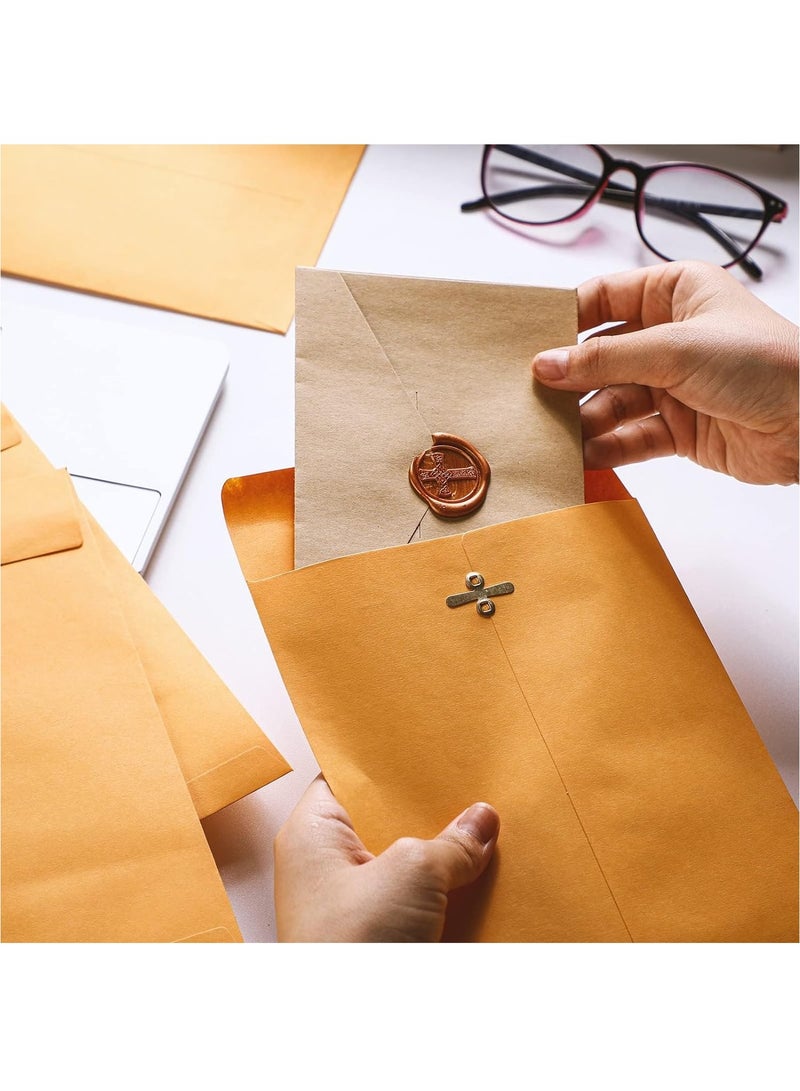 SOLARAE 120 Pcs Manilla Envelopes Clasp Envelopes Bulk Brown Kraft Catalog Envelopes with Clasp Closure and Gummed Seal 28lb Heavyweight Paper Envelopes (6 x 9 Inch) - Image 5