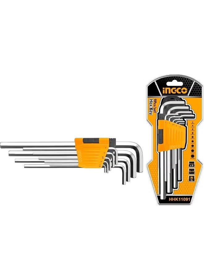 INGCO INGCO 9-Piece Torx Key Set, Chrome Vanadium Steel, Sizes T10-T50, Long Arm Design, Model HHK13091  - Image 2
