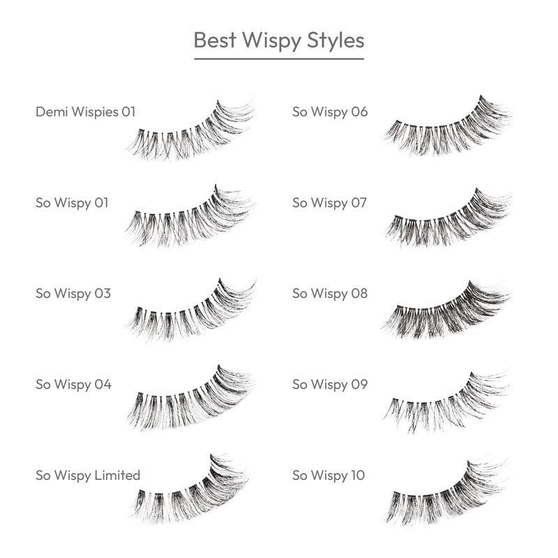 i.Envy i-ENVY 10 Pairs So Wispy Human Hair Eyelashes Multipack, Natural Dramatic Fluffy False Lashes - Invisible Band, Volume & Curl, Lightweight, Reusable - Image 3