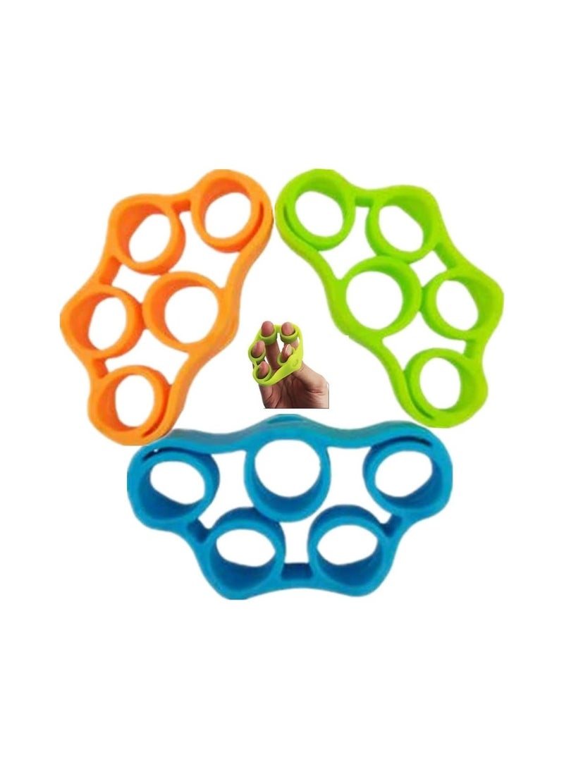 Generic 3pcs Finger Stretcher Exerciser, Hand Grip Strengthener, Hand Exerciser,Forearm Exerciser Trainer Silicone Rings for Muscle & Rehabilitation  - Image 1