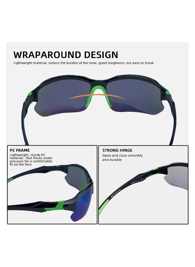 KASTWAVE Polarized Sports Glasses, Cycling Sunglasses for Men Women, Sunglasses Set for Cycling Baseball Golf Fishing Driving Running  - Image 2