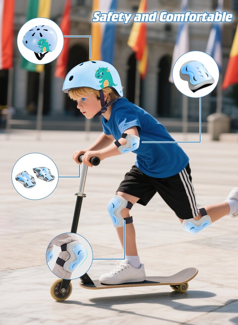 MaBaby خوذة أطفال 7 في 1 مجموعة معدات رياضية واقية قابلة للتعديل، خوذات دراجات أطفال، سكوتر، تزلج على العجلات، مع وسادات للركبة والمرفقين وحراس المعصم، للأطفال من 3-12 سنة أولاد وبنات - Image 2