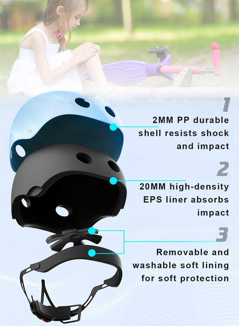 MaBaby خوذة أطفال 7 في 1 مجموعة معدات رياضية واقية قابلة للتعديل، خوذات دراجات أطفال، سكوتر، تزلج على العجلات، مع وسادات للركبة والمرفقين وحراس المعصم، للأطفال من 3-12 سنة أولاد وبنات - Image 5