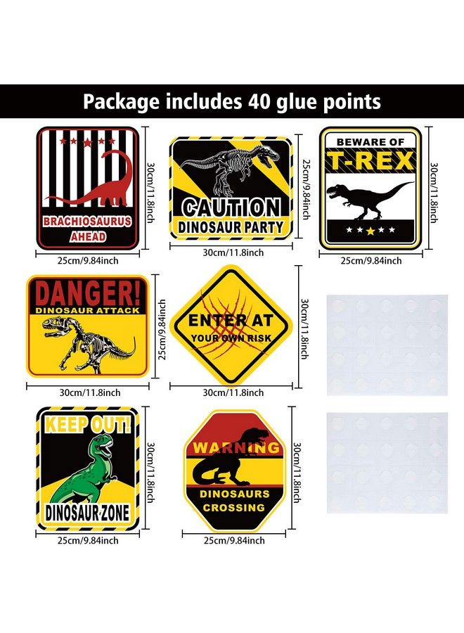 Blulu 9 Pcs Dinosaur Signs Birthday Party Supplies Party Decorations Dinosaur Sign Dinosaur Crossing Sign Decor For Kids Birthday Party Room Dinosaur Wall Decor - Image 3