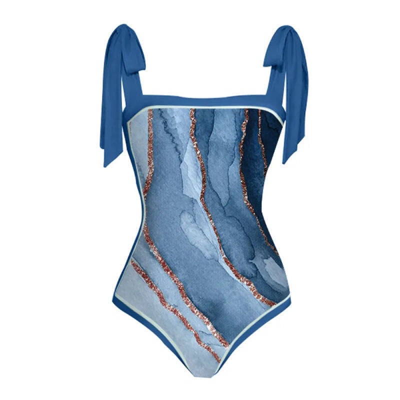 Lace-Up Spring Swimsuit Fashion One-Piece Bikini Swimsuit Suit - Image 3