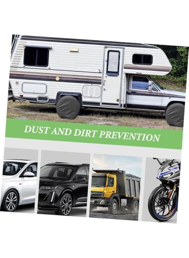 VALICLUD 4Pcs Trailer RV Spare Tire Covers Oxford Cloth Dustproof UV Protection - Image 5