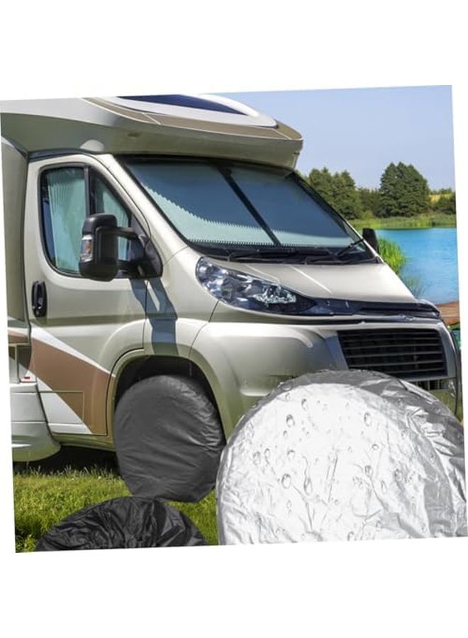 VALICLUD 4Pcs Trailer RV Spare Tire Covers Oxford Cloth Dustproof UV Protection - Image 3